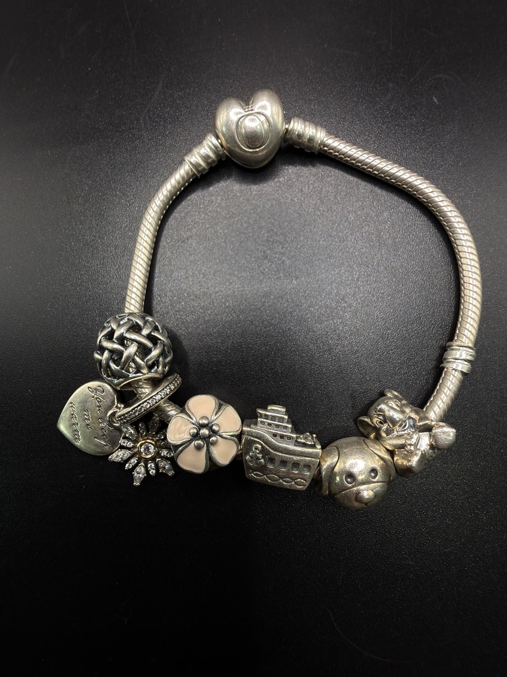PANDORA STERLING SILVER 925 CHARM BRACELET 6 CHARMS COLLECTIBLE GIFTS - Picture 14 of 14